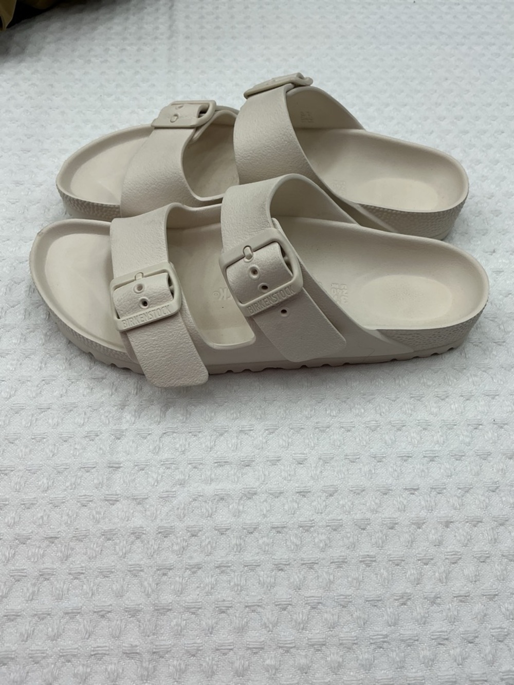 Birkenstock Women's Two-Strap Slide Sandals in Light Taupe